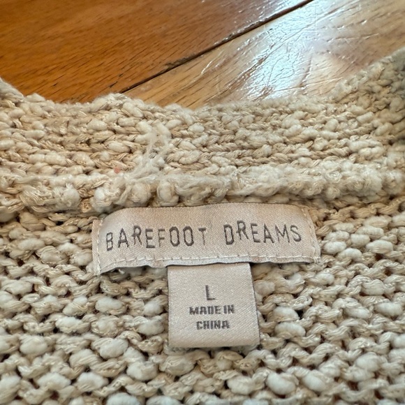 Barefoot Dreams Beige Boucle Cozy Loungewear Cardigan Sweater Women’s Size Large - Picture 7 of 13